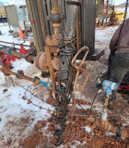 Scrugrab fishing tool that pulled cap string out of hole.